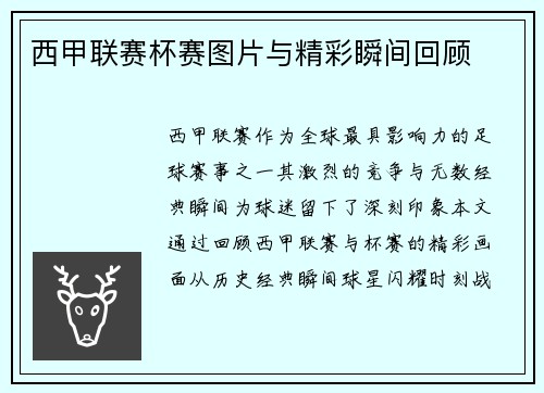 西甲联赛杯赛图片与精彩瞬间回顾